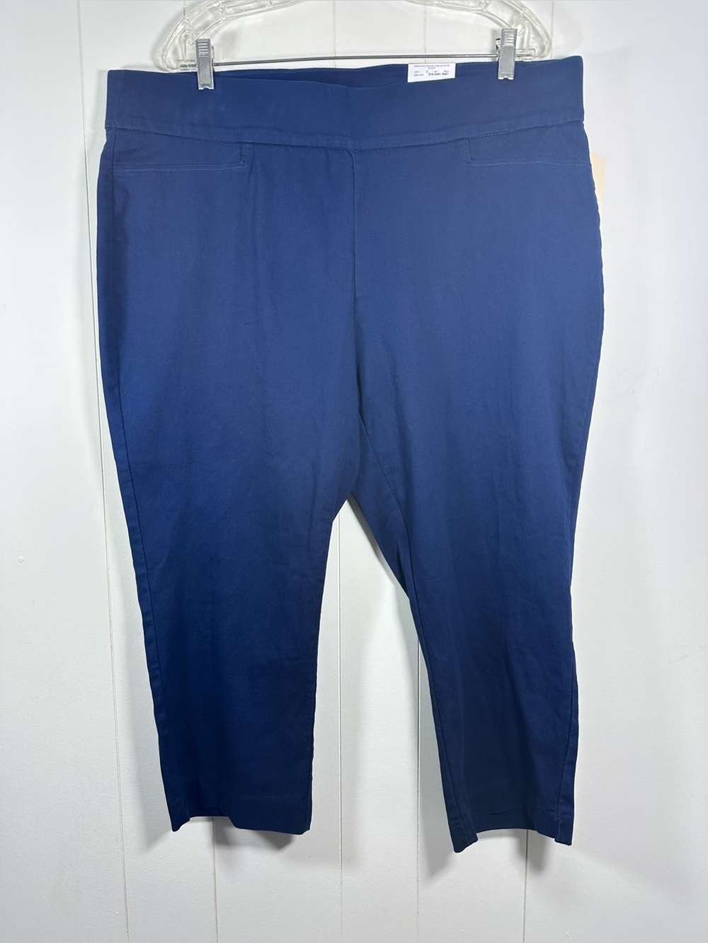 NEW St Johns Bay Blue Capri Pants Womens Sz 24W Secretly Slender Stretch Pull on